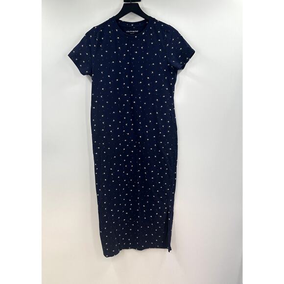 A Pea in Pod Navy Midi Floral Dress Size Medium - Picture 1 of 6